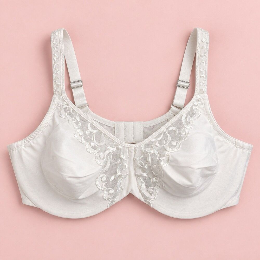 Lilyette 427 White Lace Minimizer Underwire Full Coverage Bra 42C New in Package